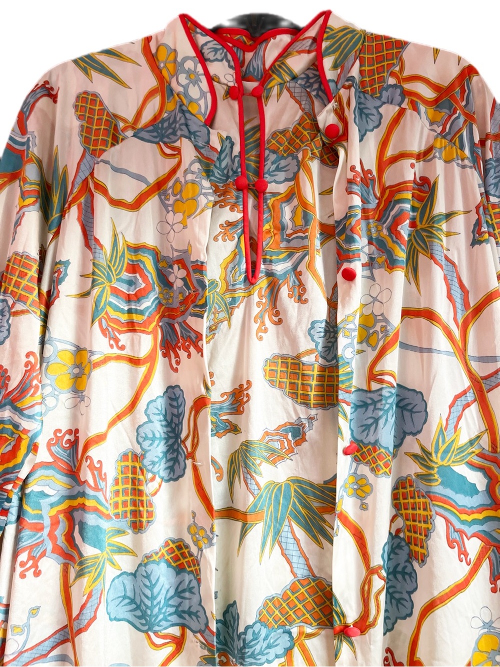 Vintage Vanity Fair 2-Piece Mandarin Collar Maxi Dress and Duster Robe Set Med - Picture 9 of 15